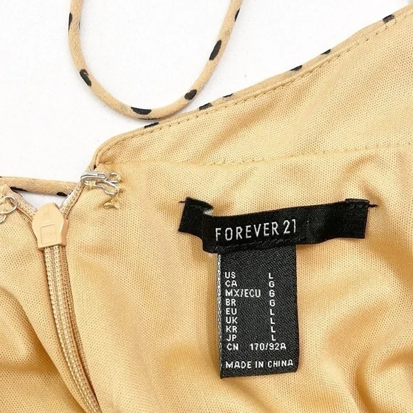 Forever 21 tan/black dot print dress - Picture 4 of 5